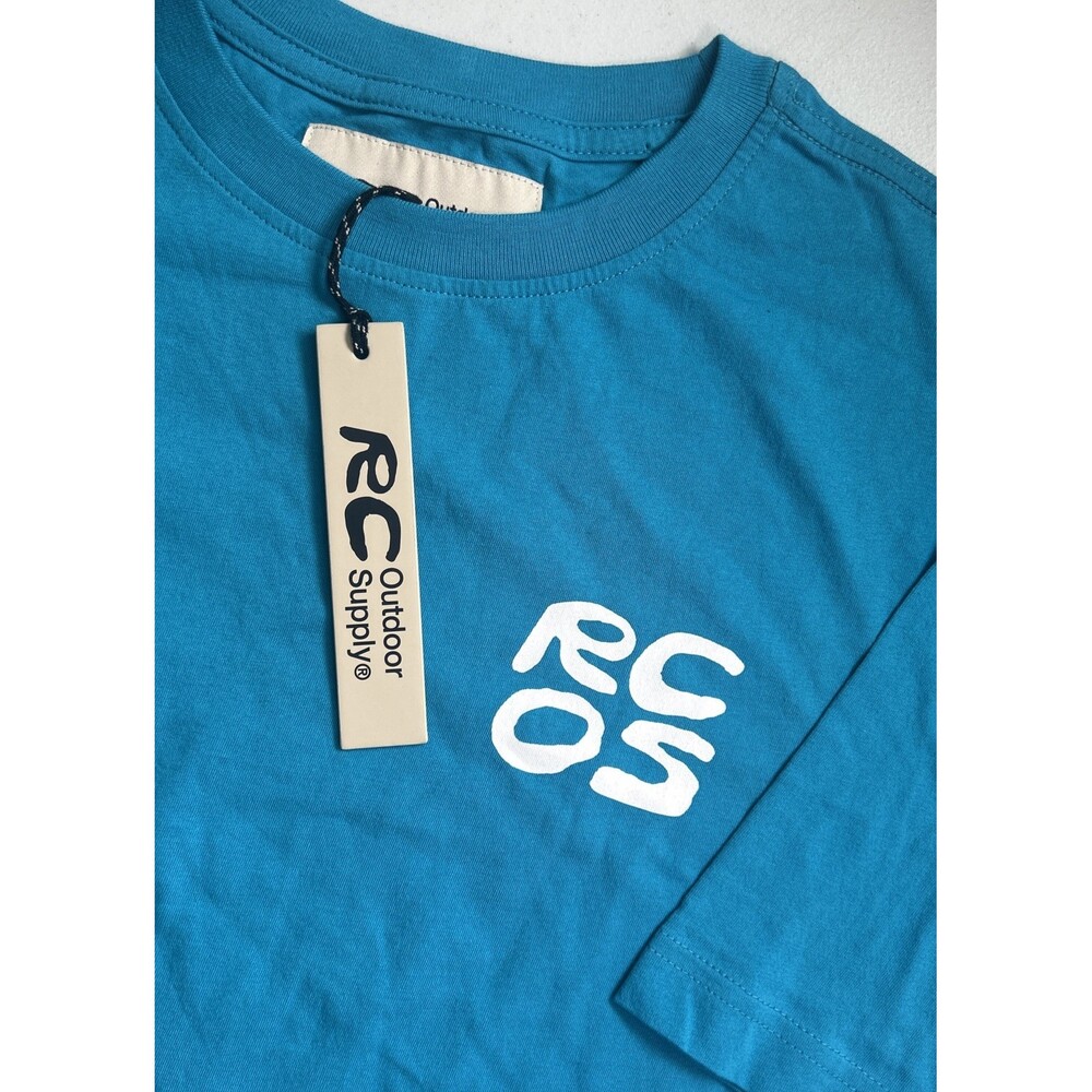 NEW Reece Cooper RC Outdoor Supply Men M Blue Graphic Short Sleeve T-Shirt RCOS